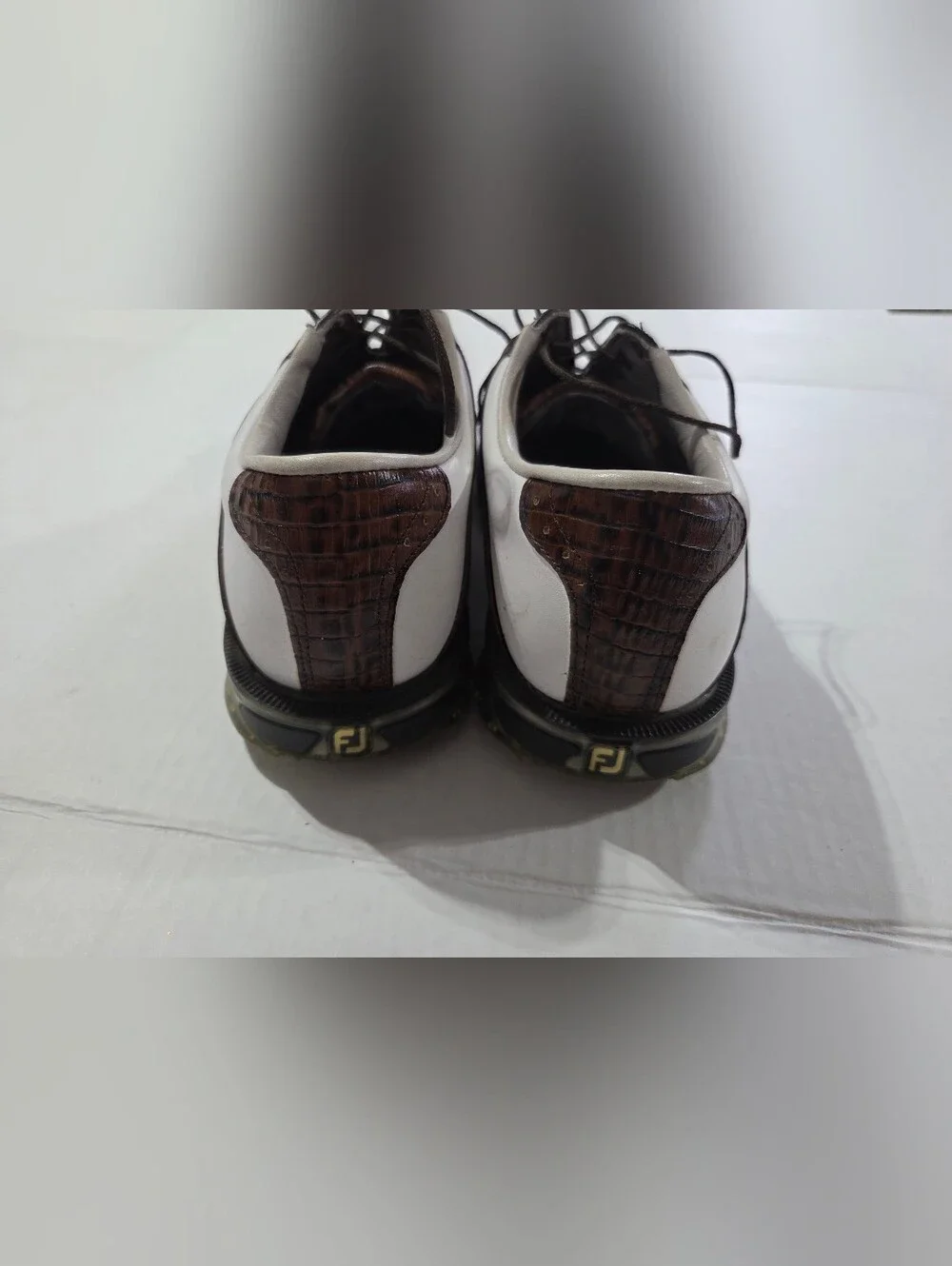FootJoy DryJoys Tour Men's White & Brown Golf Shoes